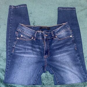 Tahari Women's Slim Mid Rise Blue Jeans